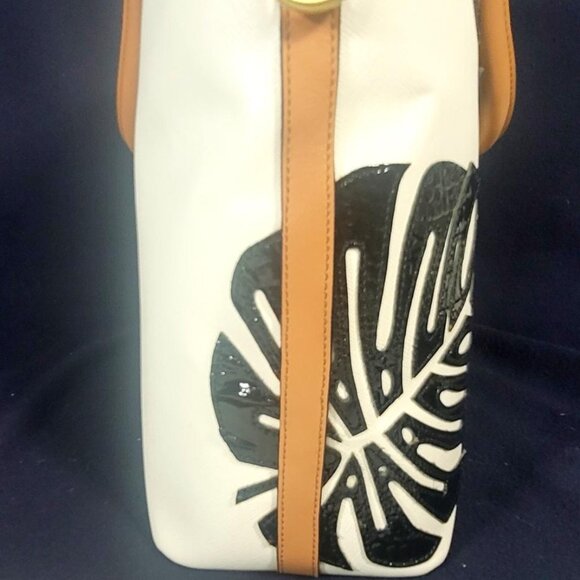 2 PC. BRAHMIN LARGE DUXBURY MONACO WHITE/BLACK SHOULDER BAG PURSE-SURI WALLET - Picture 4 of 12